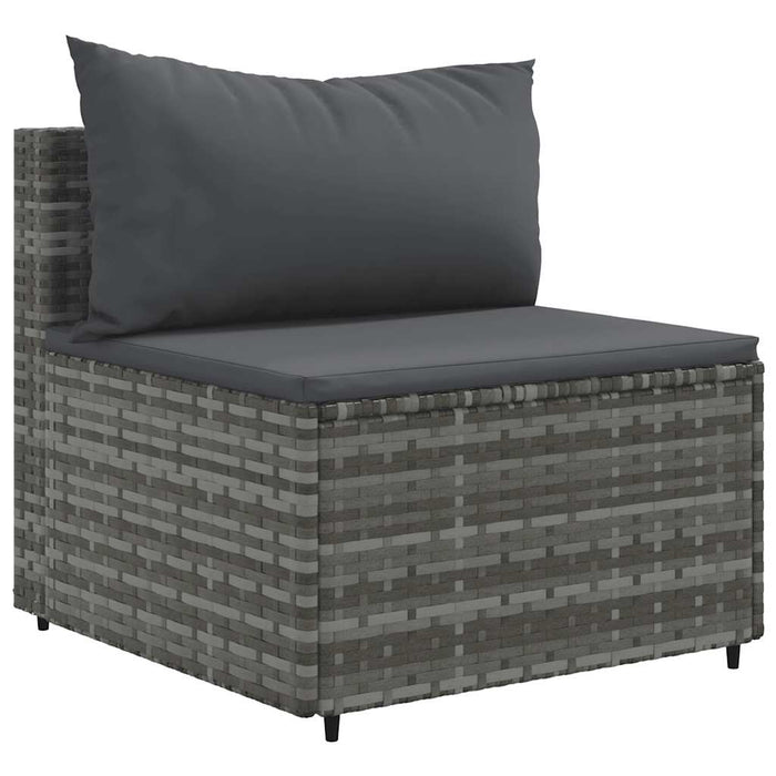 Set mobilier de grădină cu perne, 9 piese, gri, poliratan - WALTI WALTI