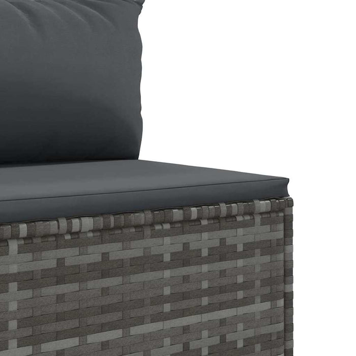 Set mobilier de grădină cu perne, 9 piese, gri, poliratan - WALTI WALTI