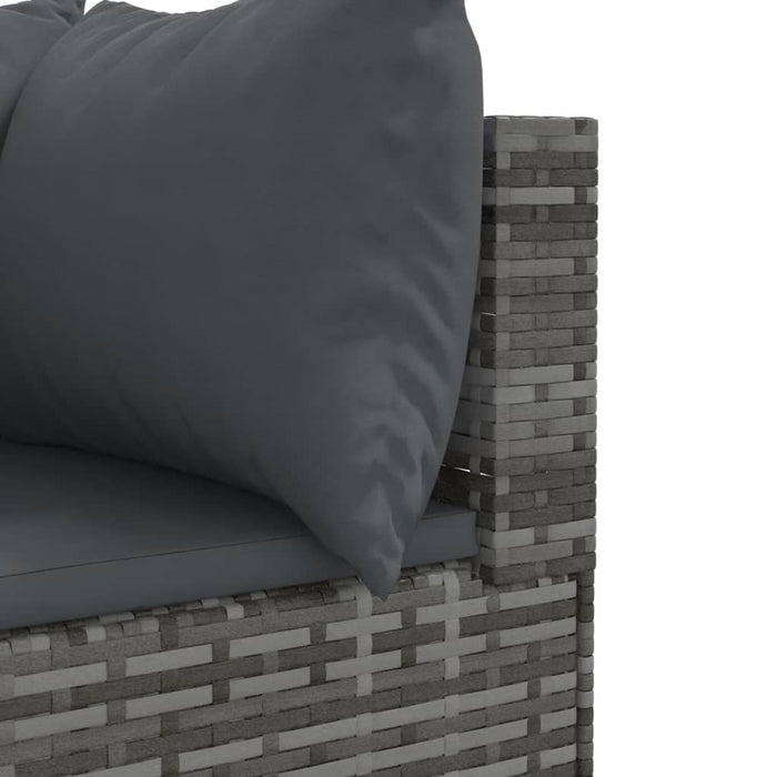Set mobilier de grădină cu perne, 10 piese, gri, poliratan - WALTI WALTI