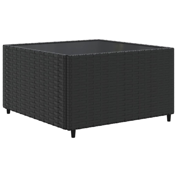 Set mobilier de grădină cu perne, 11 piese, negru, poliratan WALTI
