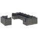 Set canapele de grădină, 9 piese, cu perne, gri, poliratan - WALTI WALTI