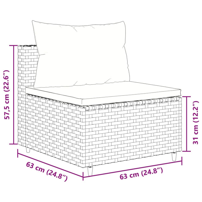 Set mobilier de grădină cu perne, 9 piese, negru, poliratan - WALTI WALTI