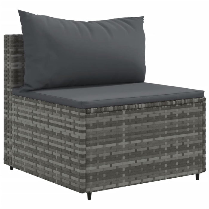 Set mobilier de grădină cu perne, 10 piese, gri, poliratan - WALTI WALTI