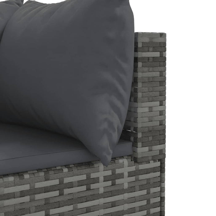 Set mobilier de grădină cu perne, 10 piese, gri, poliratan - WALTI WALTI