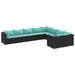 Set mobilier de grădină cu perne, 9 piese, negru, poliratan - WALTI WALTI