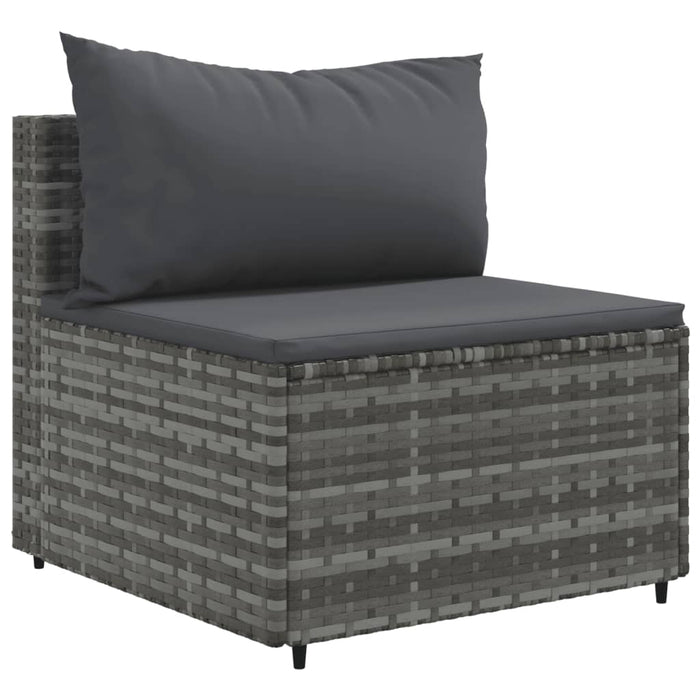 Set mobilier de grădină cu perne, 10 piese, gri, poliratan - WALTI WALTI