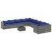 Set canapele de grădină cu perne, 11 piese, gri, poliratan - WALTI WALTI