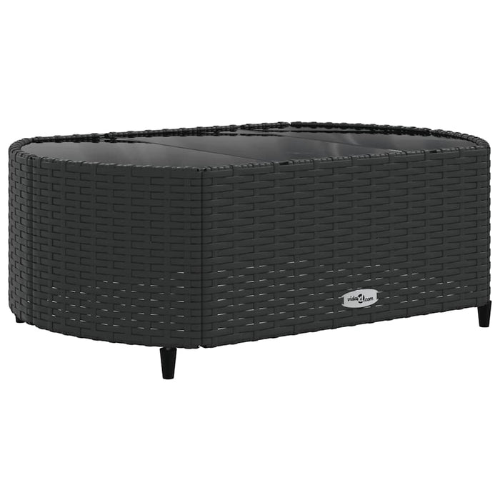 Set mobilier de grădină cu perne, 4 piese, negru, poliratan - WALTI WALTI