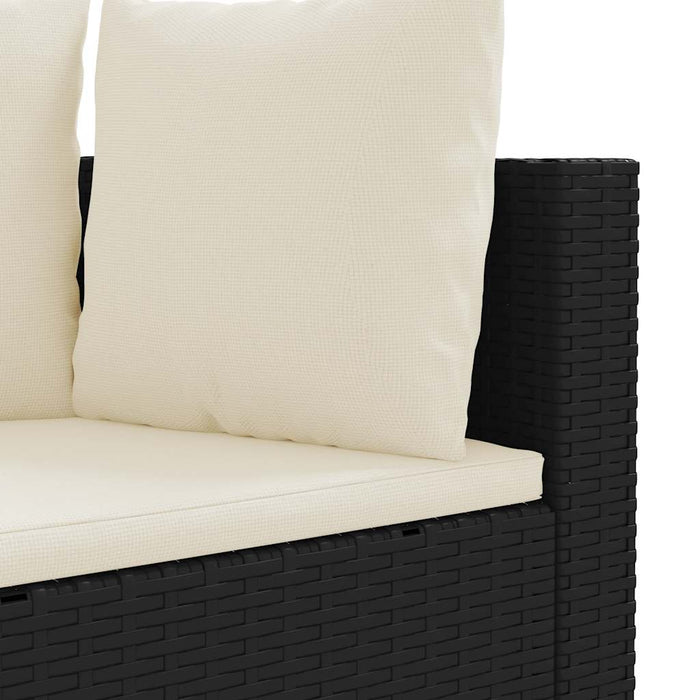 Set mobilier de grădină cu perne, 4 piese, negru, poliratan - WALTI WALTI