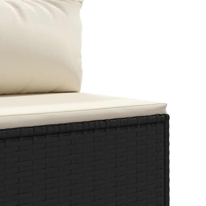 Set mobilier de grădină cu perne, 4 piese, negru, poliratan - WALTI WALTI