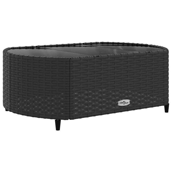 Set mobilier de grădină cu perne, 5 piese, negru, poliratan - WALTI WALTI