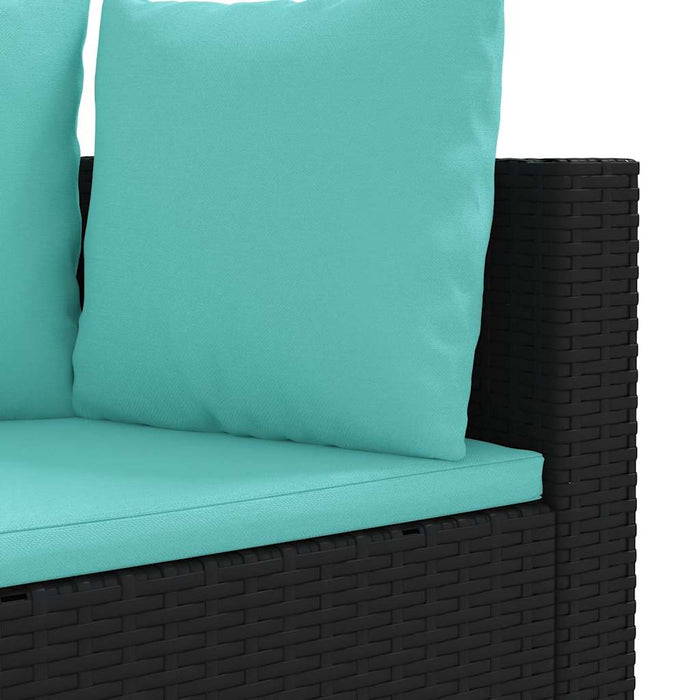 Set mobilier de grădină cu perne, 5 piese, negru, poliratan - WALTI WALTI