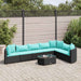 Set mobilier de grădină cu perne, 8 piese, negru, poliratan - WALTI WALTI