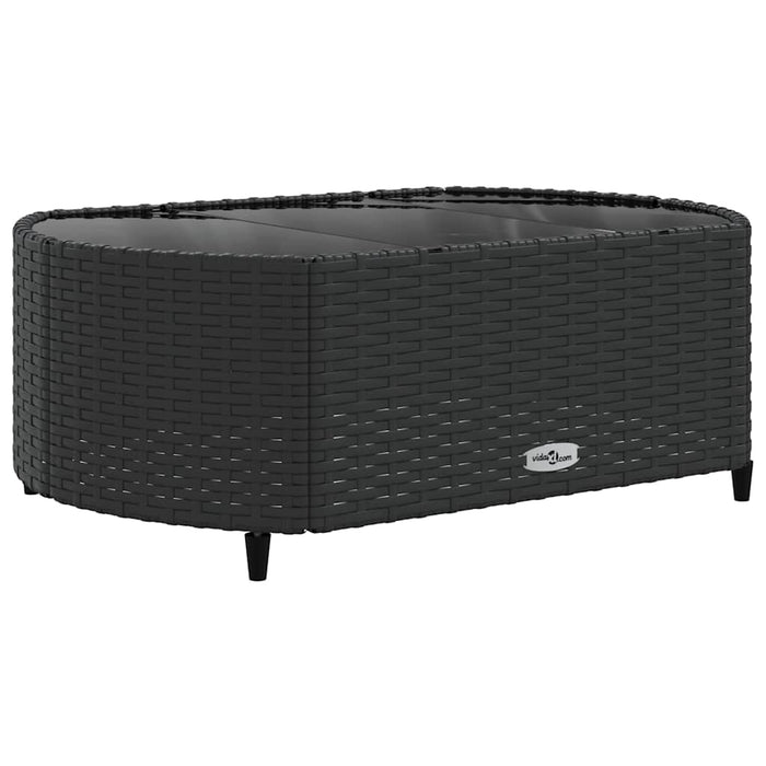 Set canapele de grădină cu perne, 10 piese, negru, poliratan WALTI