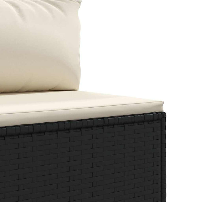 Set canapele de grădină cu perne, 10 piese, negru, poliratan WALTI