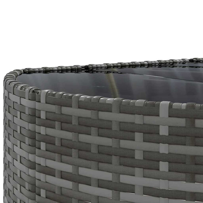 Set mobilier de grădină cu perne, 10 piese, gri, poliratan - WALTI WALTI