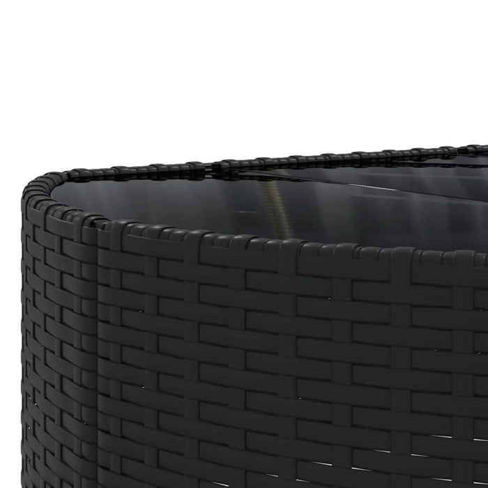 Set canapele de grădină cu perne, 10 piese, negru, poliratan - WALTI WALTI