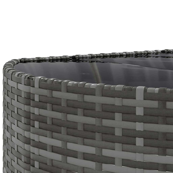 Set mobilier de grădină cu perne, 10 piese, gri, poliratan - WALTI WALTI