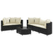 Set mobilier de grădină cu perne, 6 piese, negru, poliratan - WALTI WALTI