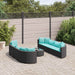 Set mobilier de grădină cu perne, 9 piese, negru, poliratan - WALTI WALTI