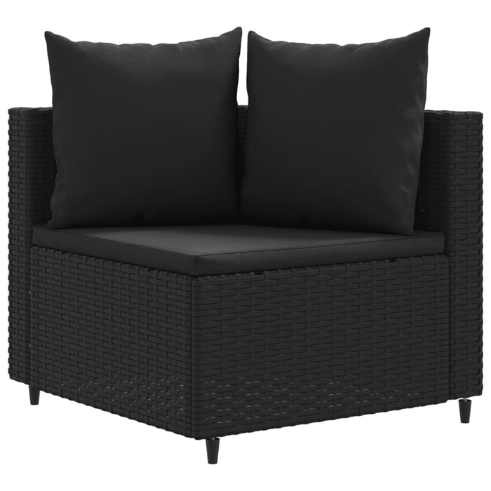 Set mobilier de grădină cu perne, 5 piese, negru, poliratan - WALTI WALTI