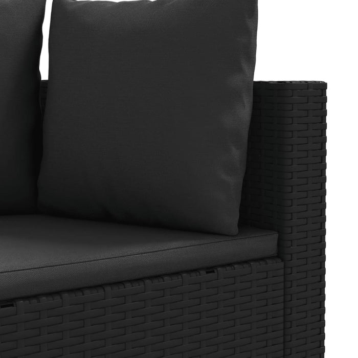 Set mobilier de grădină cu perne, 5 piese, negru, poliratan - WALTI WALTI