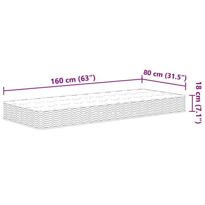 Saltea cu arcuri bonnell de copii, fermitate medie, 80x160 cm - WALTI WALTI