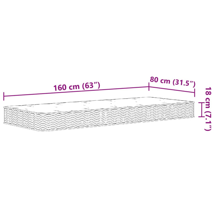 Saltea cu arcuri bonnell de copii, fermitate medie, 80x160 cm - WALTI WALTI