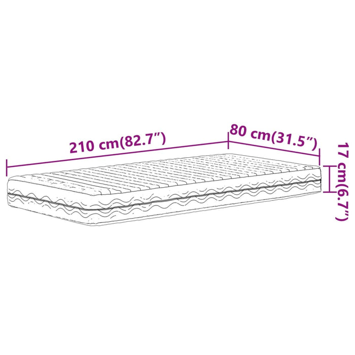 Saltea din spumă, alb, 80x210 cm, duritate H2 H3 - WALTI WALTI