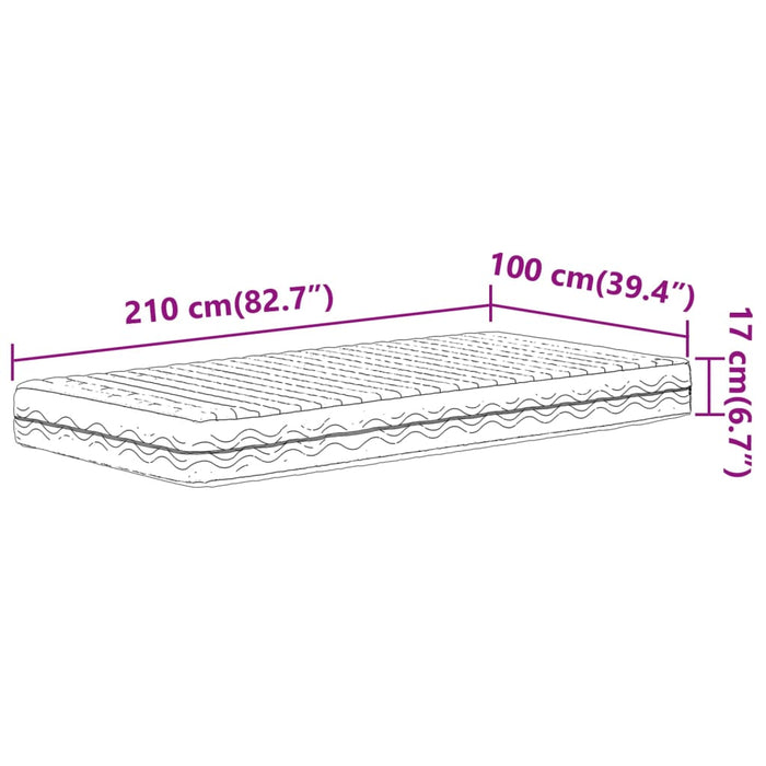 Saltea din spumă, alb, 100x210 cm, duritate H2 H3 - WALTI WALTI