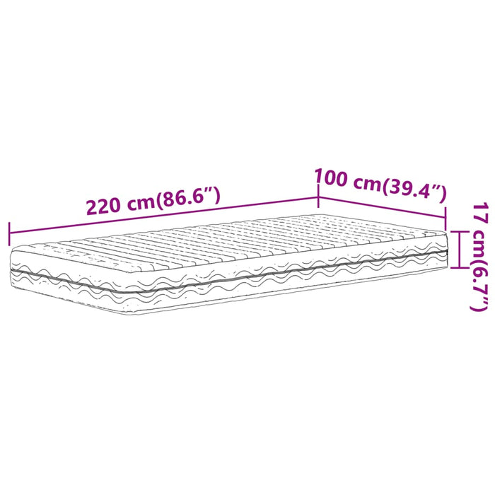 Saltea din spumă, alb, 100x220 cm, duritate H2 H3 - WALTI WALTI