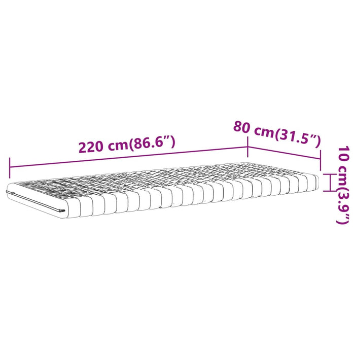 Saltea din spumă, alb, 80x220 cm, duritate 7 zone 20 ILD - WALTI WALTI