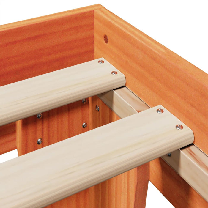 Cadru de pat fără saltea, maro ceruit 200x200 cm lemn masiv pin - WALTI WALTI