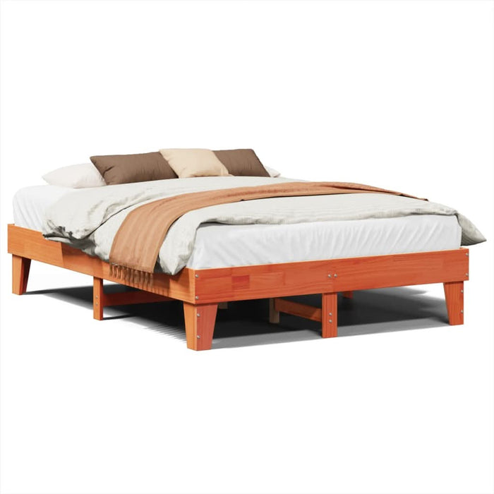 Cadru de pat fără saltea, maro ceruit 150x200 cm lemn masiv pin - WALTI WALTI
