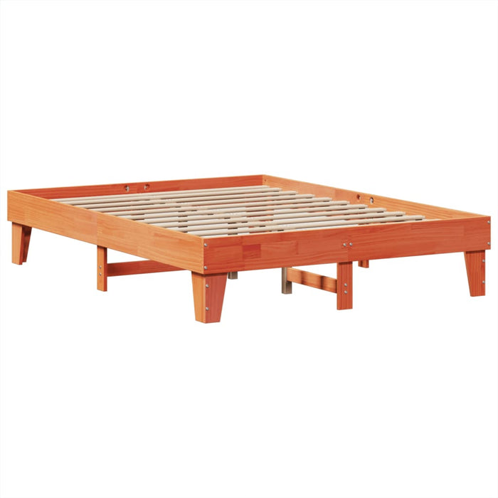 Cadru de pat fără saltea, maro ceruit 150x200 cm lemn masiv pin - WALTI WALTI