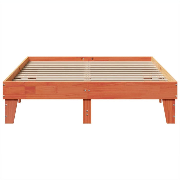 Cadru de pat fără saltea, maro ceruit 150x200 cm lemn masiv pin - WALTI WALTI