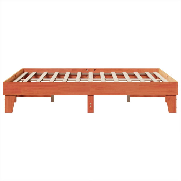 Cadru de pat fără saltea, maro ceruit 150x200 cm lemn masiv pin - WALTI WALTI
