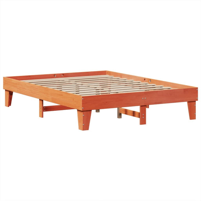 Cadru de pat fără saltea, maro ceruit 150x200 cm lemn masiv pin - WALTI WALTI