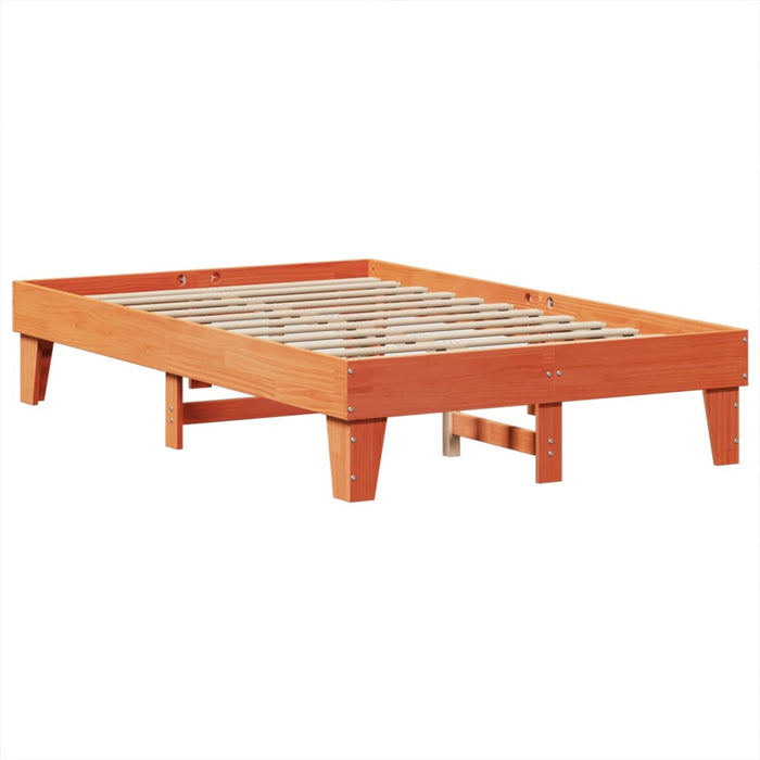 Cadru pat fără saltea, maro ceruit, 135x190 cm, lemn masiv pin - WALTI WALTI