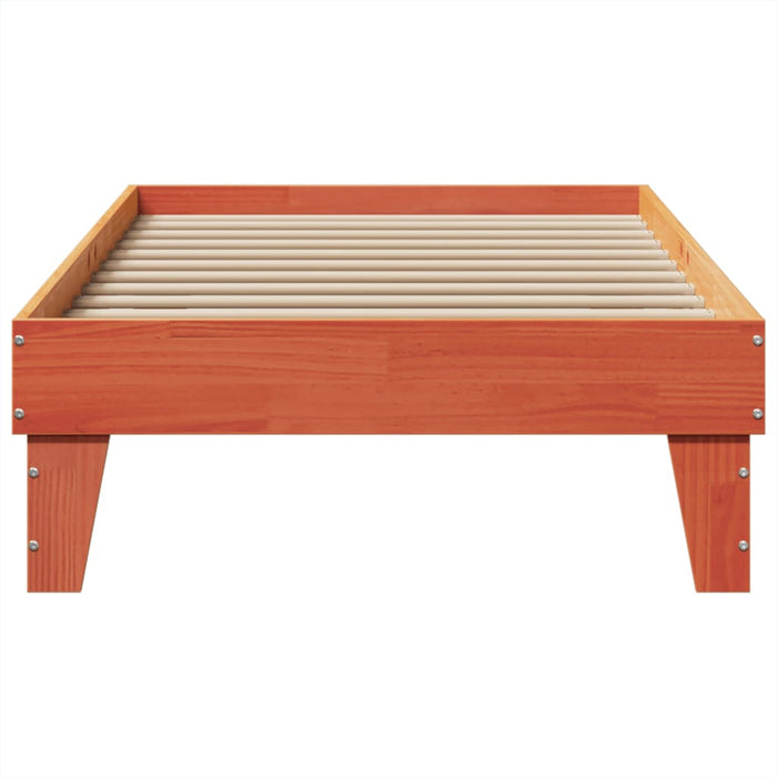 Cadru pat fără saltea, maro ceruit, 75x190 cm, lemn masiv pin - WALTI WALTI
