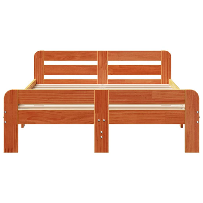 Cadru de pat fără saltea, maro ceruit 200x200 cm lemn masiv pin - WALTI WALTI