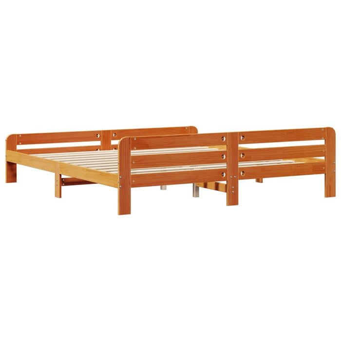 Cadru de pat fără saltea, maro ceruit 180x200 cm lemn masiv pin WALTI