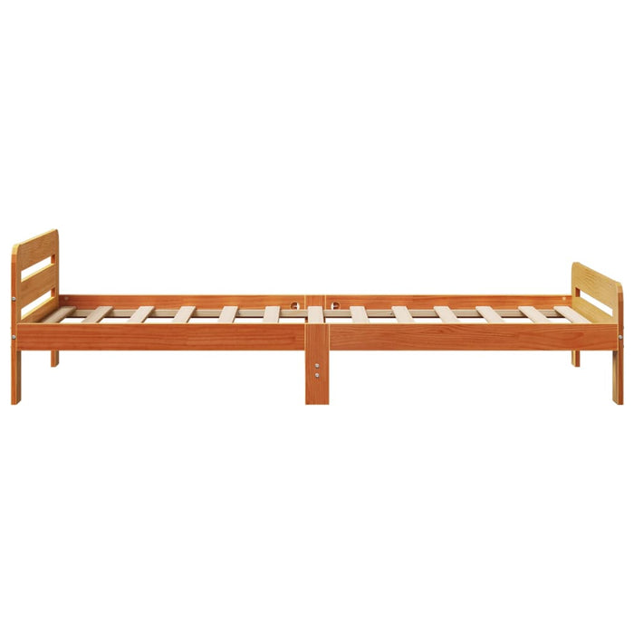 Cadru pat fără saltea, maro ceruit, 75x190 cm, lemn masiv pin - WALTI WALTI
