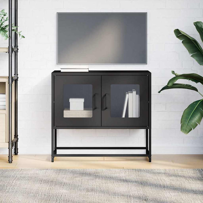 Dulap TV, negru, 68x39x60,5 cm, oțel laminat la rece - WALTI WALTI