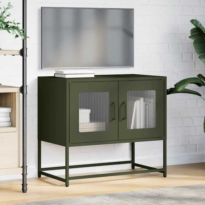 Dulap TV, verde măsliniu, 68x39x60,5 cm, oțel laminat la rece - WALTI WALTI