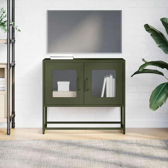 Dulap TV, verde măsliniu, 68x39x60,5 cm, oțel laminat la rece - WALTI WALTI