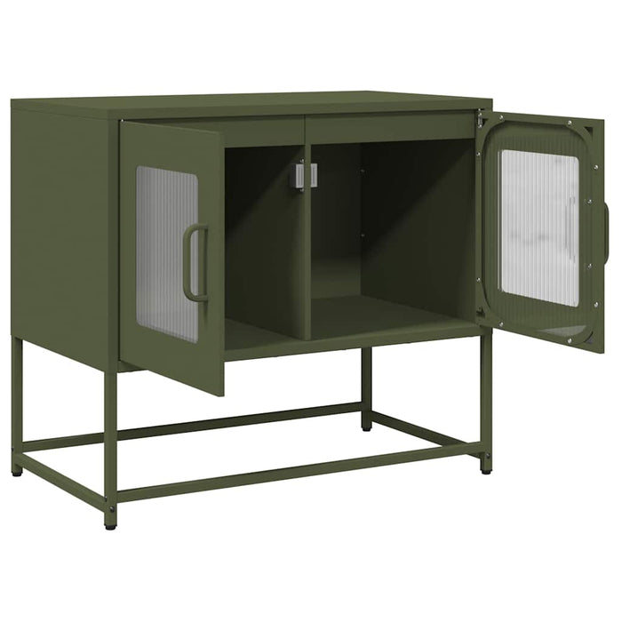 Dulap TV, verde măsliniu, 68x39x60,5 cm, oțel laminat la rece - WALTI WALTI