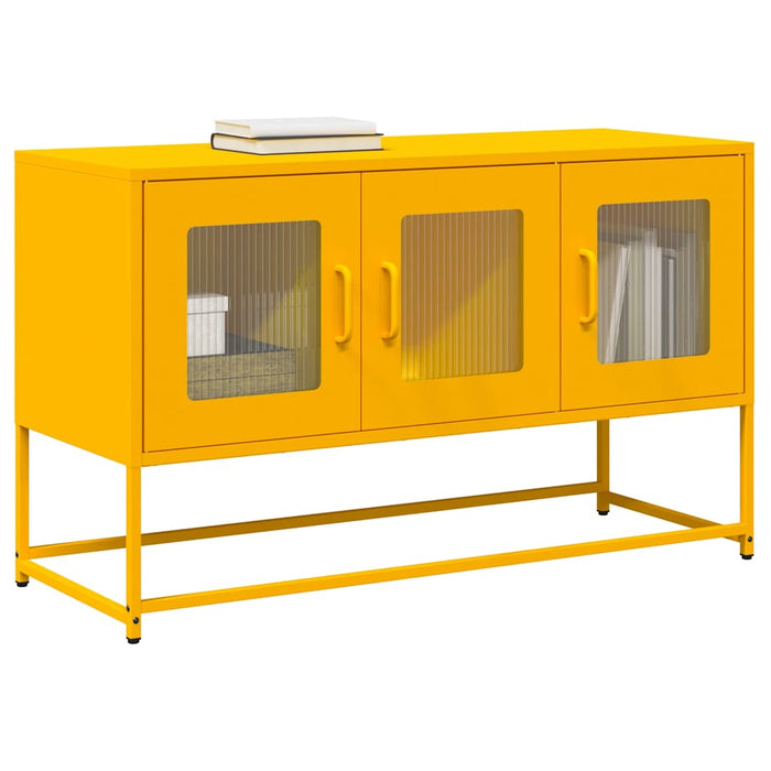 Dulap TV, galben muștar, 100,5x39x60,5 cm, oțel laminat la rece WALTI