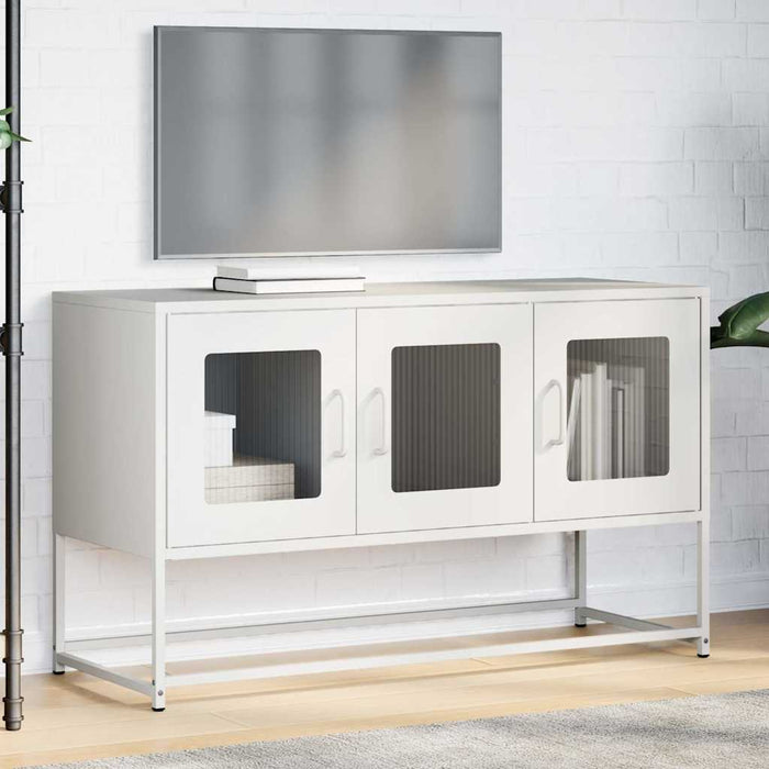 Dulap TV, alb, 100,5x39x60,5 cm, oțel laminat la rece - WALTI WALTI