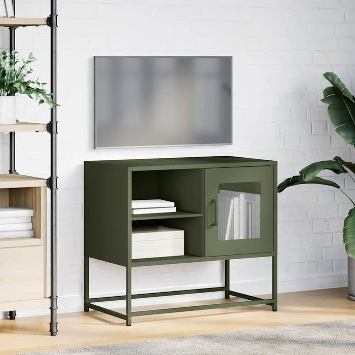 Dulap TV, verde măsliniu, 68x39x60,5 cm, oțel - WALTI WALTI